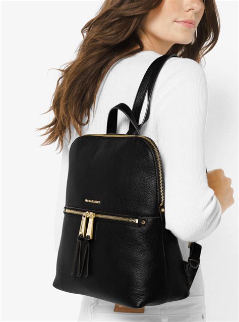 michael kors women's medium rhea signature leather backpack